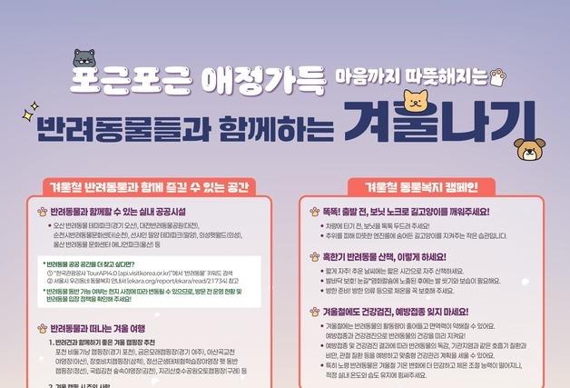 "한파특보시 보온 준비"…농식품부, 반려동물 겨울나기 요령 안내