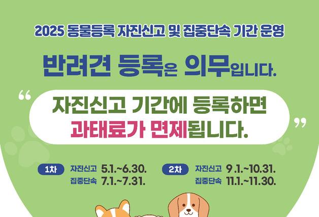 광양시, 10월 말까지 '반려견 자진신고 기간' 운영