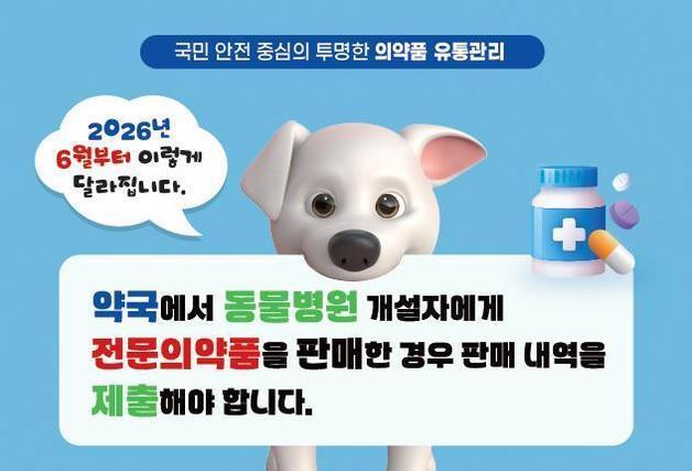 "약국, 동물병원에 '인체용 전문약' 팔 수 있으나 내역 보고해야"