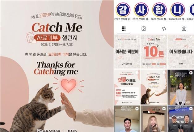 장나라에 효린, 전국민 캠페인 된 '캣치미 챌린지'…10톤의 기적